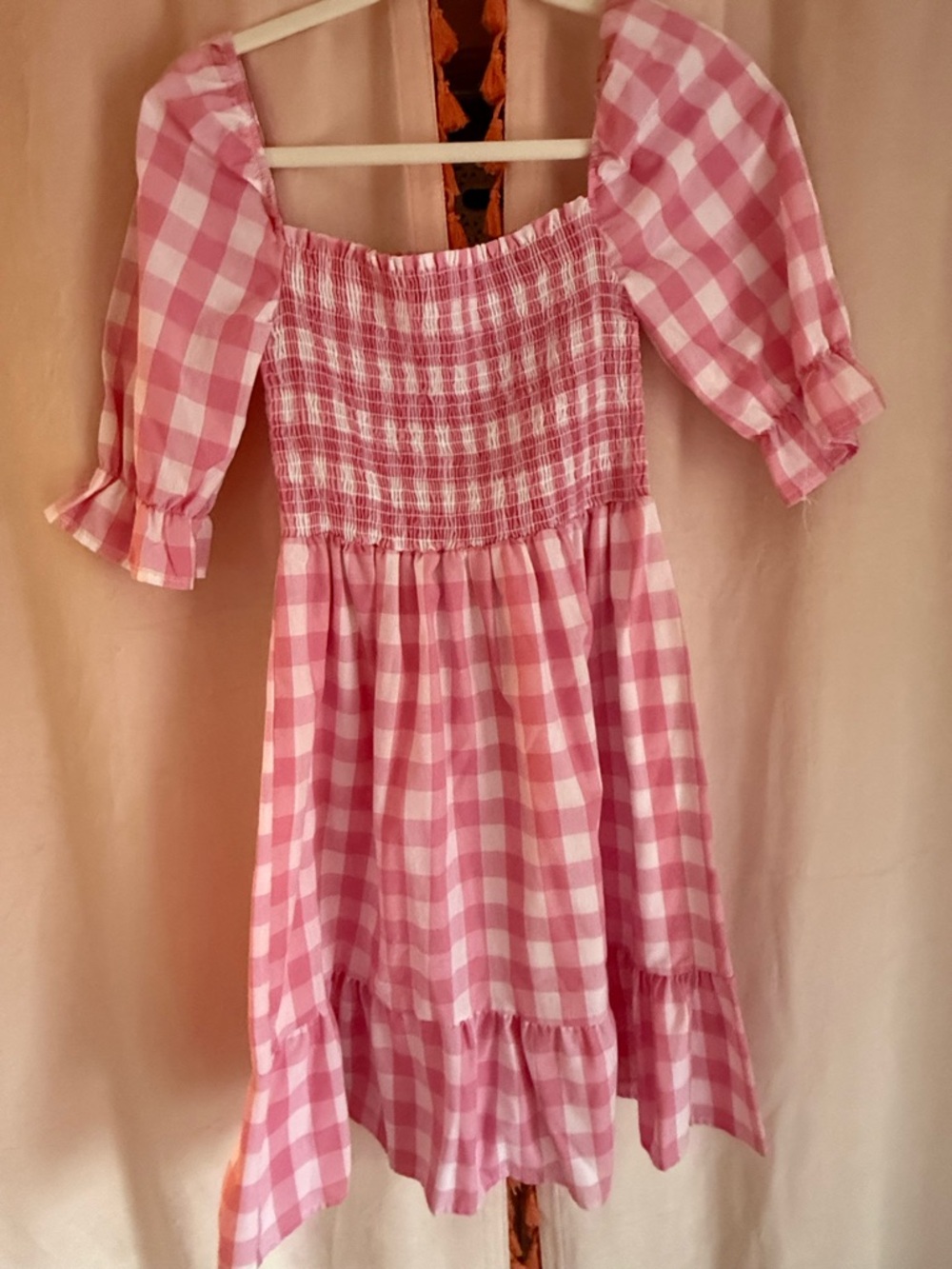 Pink Gingham women’s dress